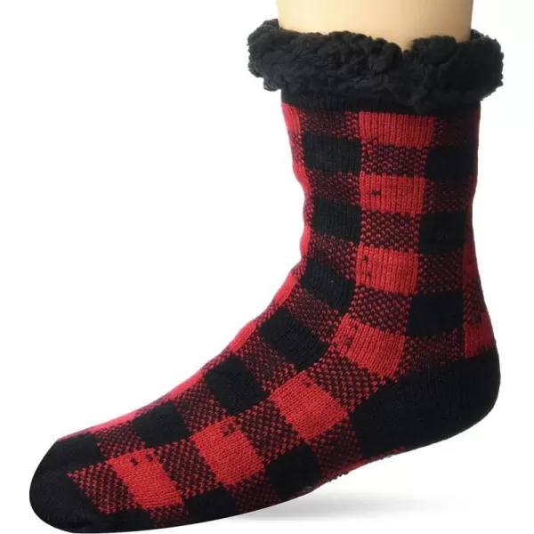 MUK LUKS Mens Cabin SocksRed