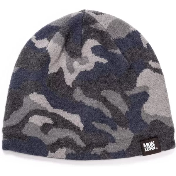 MUK LUKS Mens Camo BeanieGrey