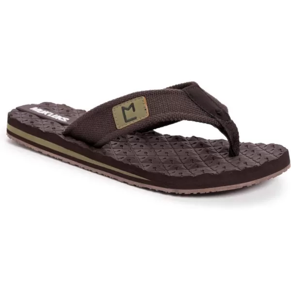 MUK LUKS Mens Chill Out Thong FlipFlopOut Brown