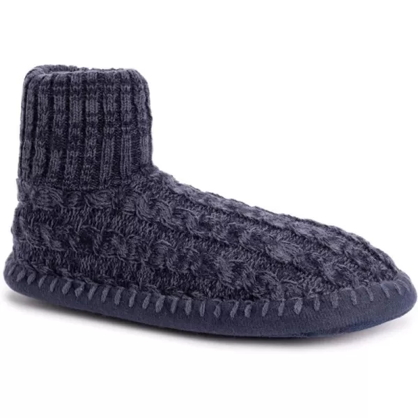 MUK LUKS Mens Cuffed Slipper BootNavyTwilight