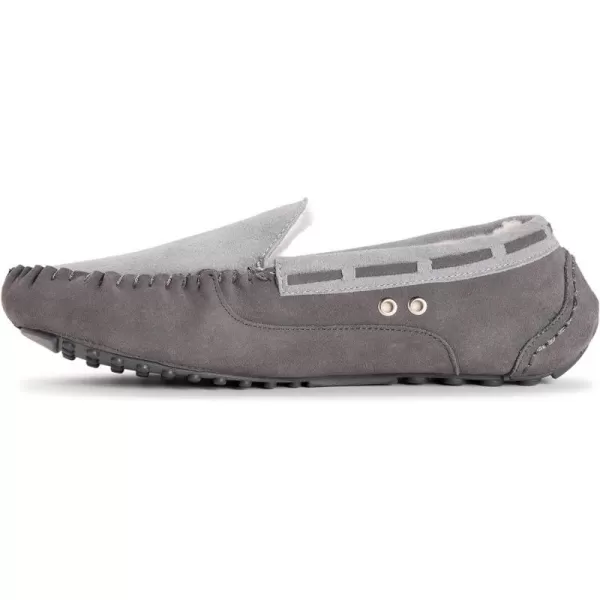 MUK LUKS Mens Everett Moccasin SlippersDark Grey