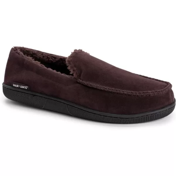 MUK LUKS Mens Faux Suede Moccasin SlipperBrown