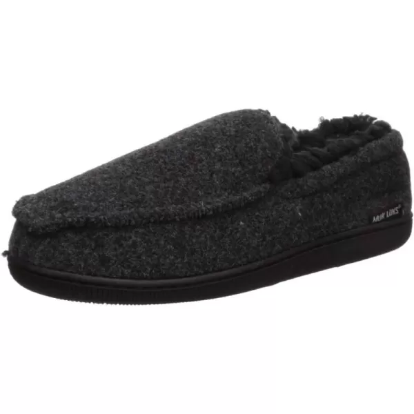 MUK LUKS Mens Faux Wool MoccasinBlack