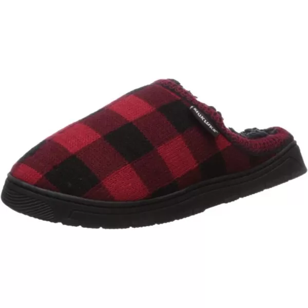 MUK LUKS Mens Gabriel Clog SlippersRedBlack