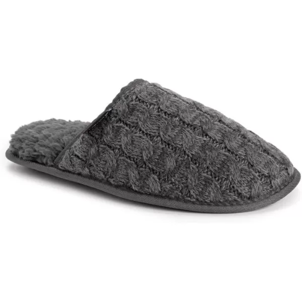 MUK LUKS Mens Gavin Scuff SlippersCharcoalDark Heather Grey