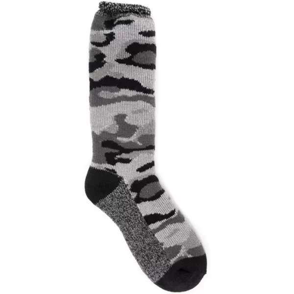 MUK LUKS Mens Heat Retainer Thermal InsulatedEbonyGrey Camo