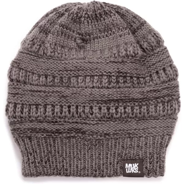 MUK LUKS Mens Marl BeanieFossilIron Ox