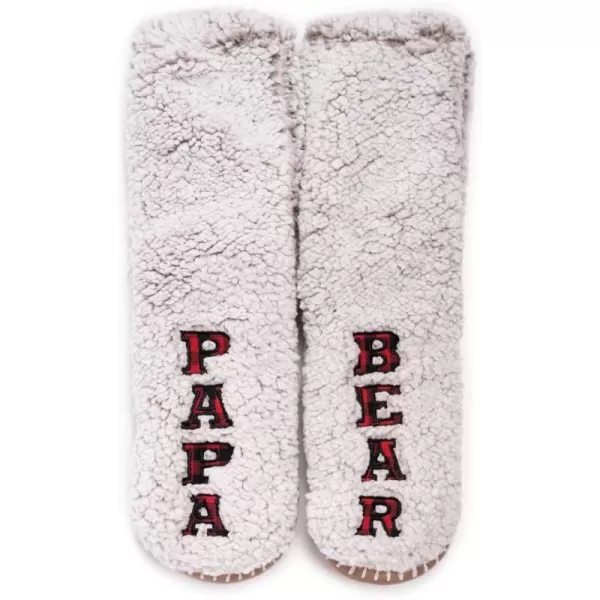 MUK LUKS Mens Papa Bear Slipper SocksIvoryBuffalo Check