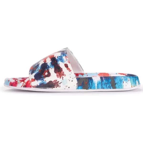 MUK LUKS Mens Pool Limbo Slide SandalWhite Tie Dye