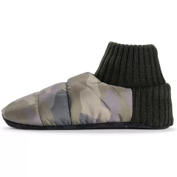 MUK LUKS Mens Quilted Slipper BootiesGreen Camoflage