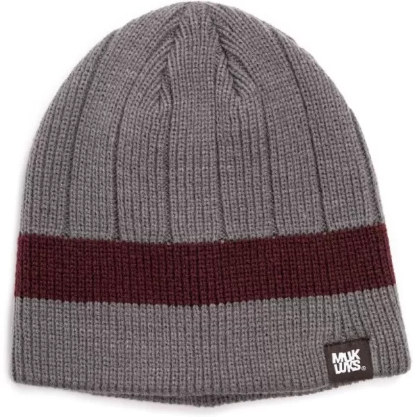 MUK LUKS Mens Ribbed BeanieShadowChianti