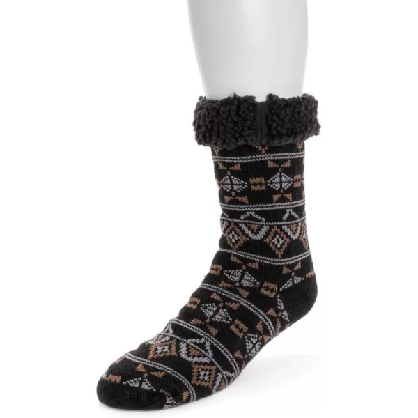 MUK LUKS Mens Slipper Socks CasualEbonyMoccasin