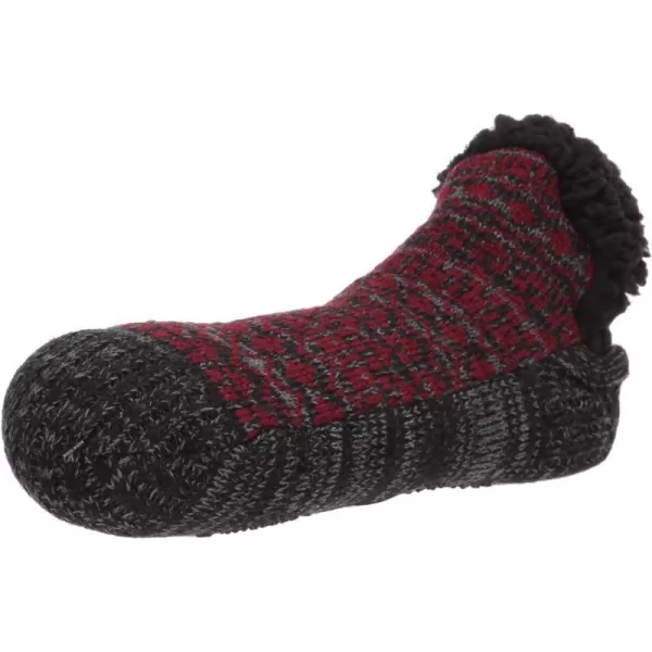 MUK LUKS Mens Slipper Socks CasualEbonyRed