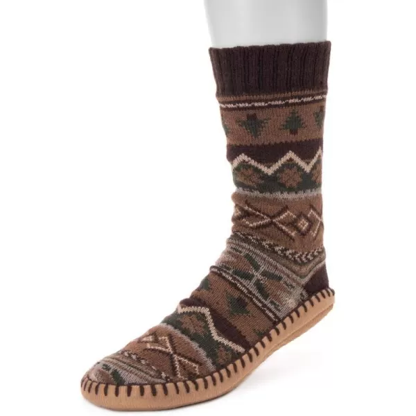 MUK LUKS Mens Slipper SocksBrown