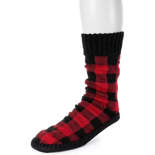 MUK LUKS Mens Slipper SocksLicorice Buffalo Check