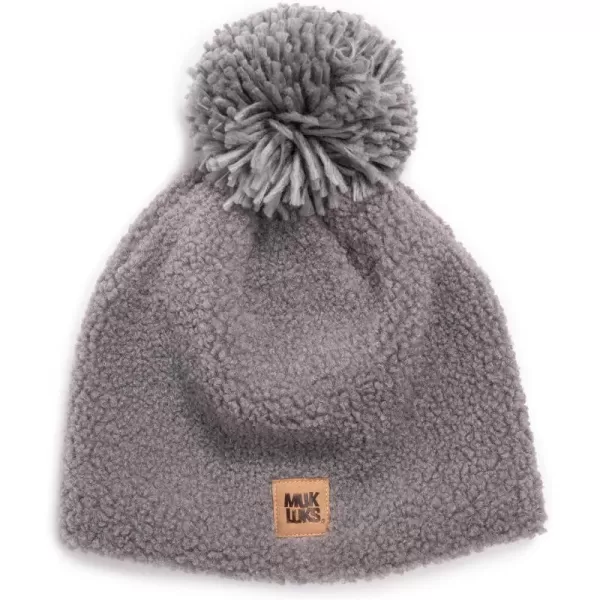 MUK LUKS Mens Teddy Pom BeanieGrey