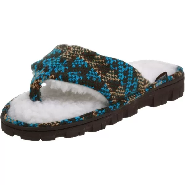 MUK LUKS Mosaic Knit Muk Luk ThongTurquoise