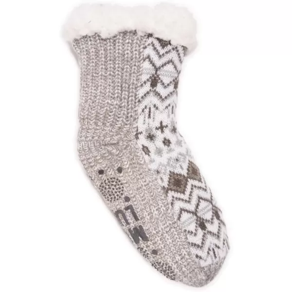 MUK LUKS Pieced Cabin Sox 1 Pair Pack Womens SocksGreyscale