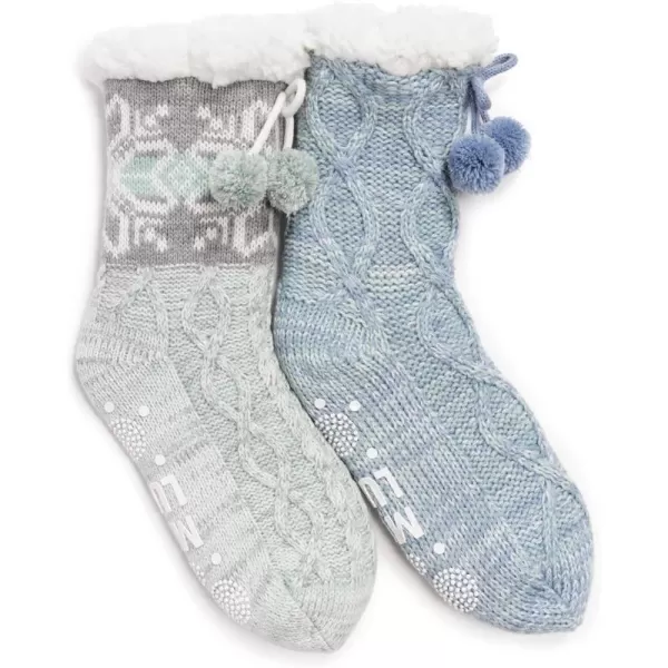 MUK LUKS Womens 2 Pair Pack Tall CabinGarden Frost