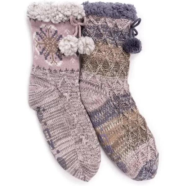 MUK LUKS Womens 2 Pair Pack Tall CabinWinters Dusk