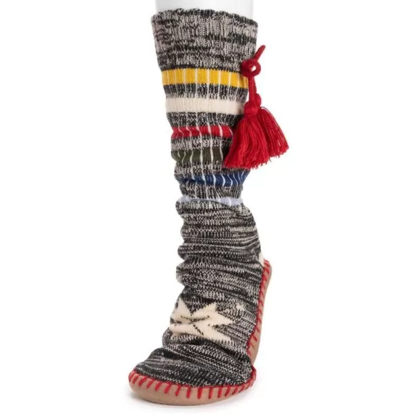 MUK LUKS Womens 50th Anniversary Slipper SocksEbonyCream