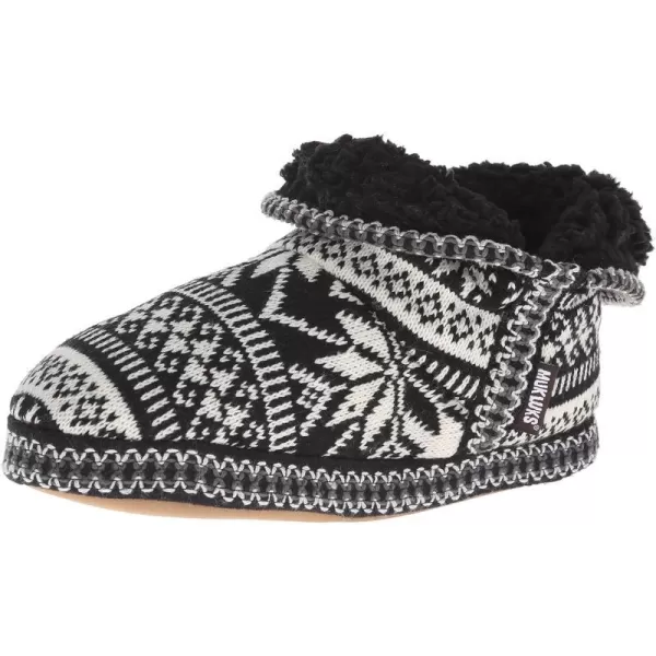 MUK LUKS Womens Amira Short Slipper BootieBlackWhite