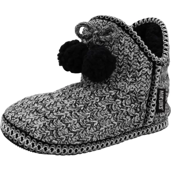 MUK LUKS Womens Amira Short Slipper BootieLight Grey