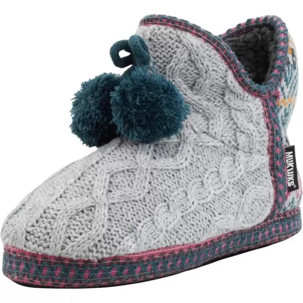 MUK LUKS Womens Amira Short Slipper BootieMed Grey Heather