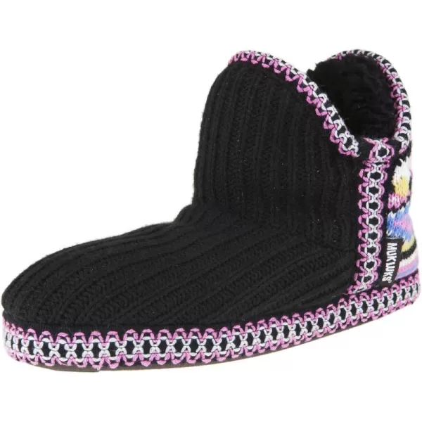 MUK LUKS Womens Amira Short Slipper BootieMulti Black