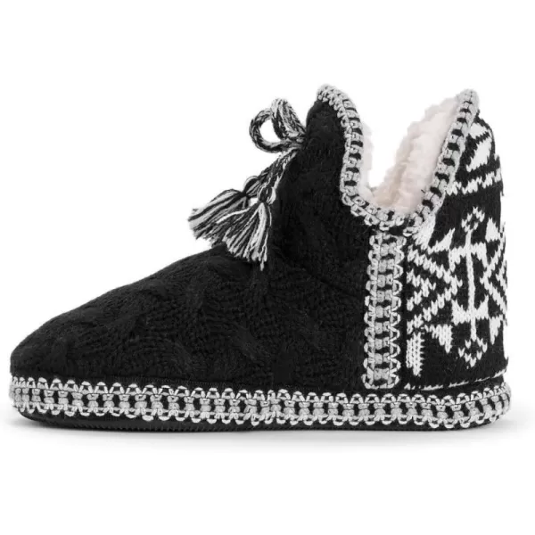 MUK LUKS Womens Amira SlippersBlackWhite Boho