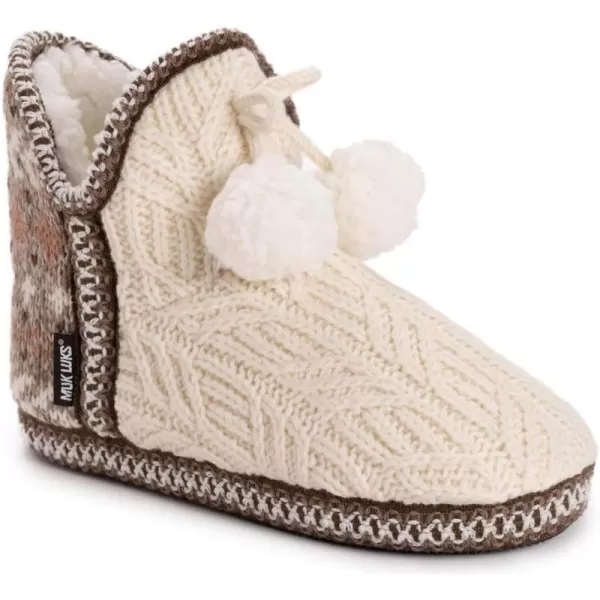 MUK LUKS Womens Amira SlippersIvoryRosy