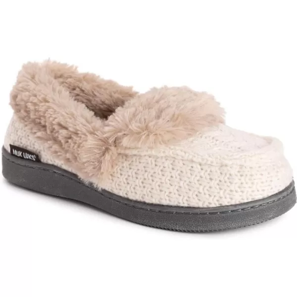 MUK LUKS Womens Anais Moccasin SlippersIvoryFairy Dust