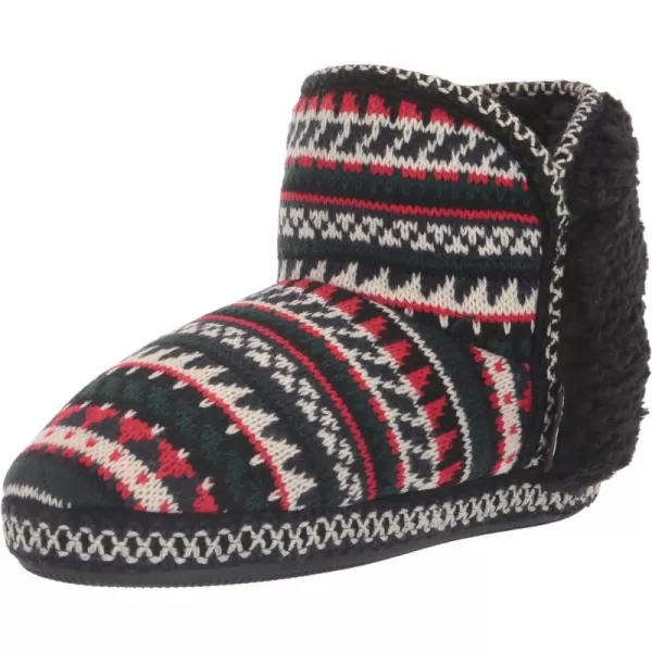 MUK LUKS Womens Anita SlippersBlack Fairisle