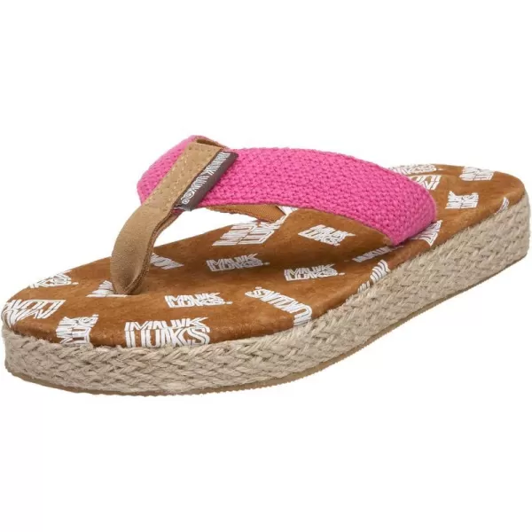 MUK LUKS Womens Betty Solid Thong SandalBright Pink