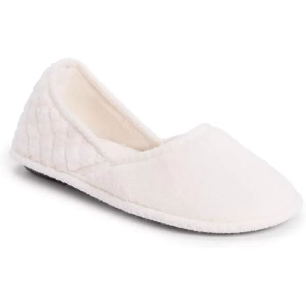 MUK LUKS Womens Beverly Micro Chenille SlipperDaisy White