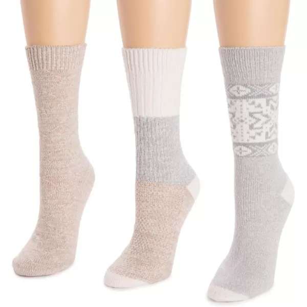 MUK LUKS Womens Boot Socks 3 Pair PackNeutrals