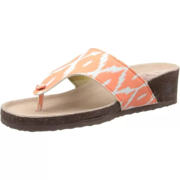 MUK LUKS Womens Cara Wedge SandalOrange Print