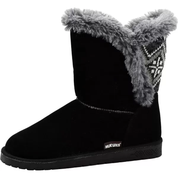 MUK LUKS Womens Carey Boots FashionBlack Grey