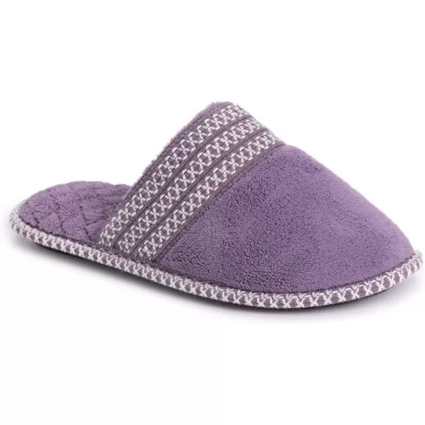 MUK LUKS Womens Cathy Micro Chenille SlipperLilacIvory