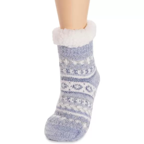 MUK LUKS Womens Chenille Eyelash Mix Cabin SocksBleach Denim