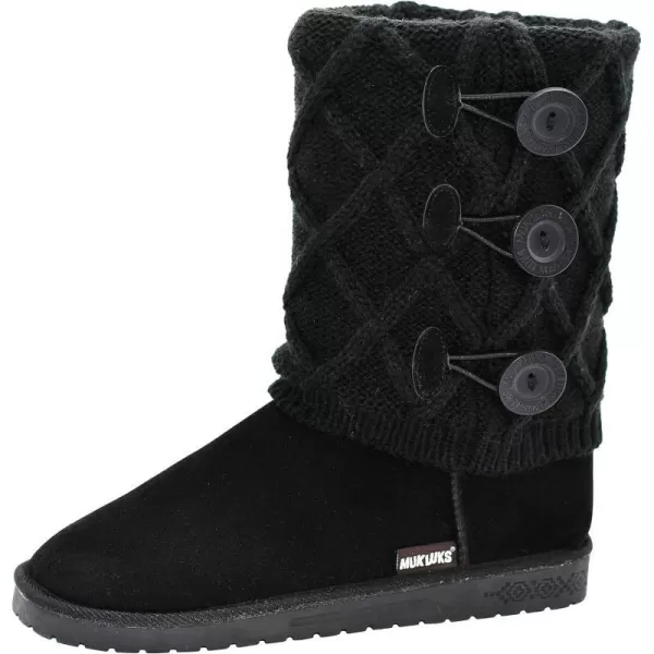 MUK LUKS Womens Cheryl Fashion BootsBlackBlack Rib