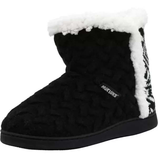 MUK LUKS Womens Cheyenne SlippersTribal BlackWhite