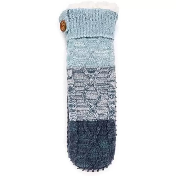 MUK LUKS Womens Chunky Slipper SocksBlue