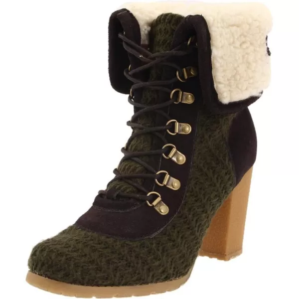 MUK LUKS Womens Crochet Knit LaceUp Ankle BootLoden