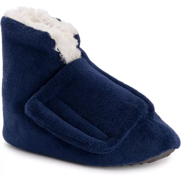 MUK LUKS Womens Faux Fur Lined Bootie SlippersNavy