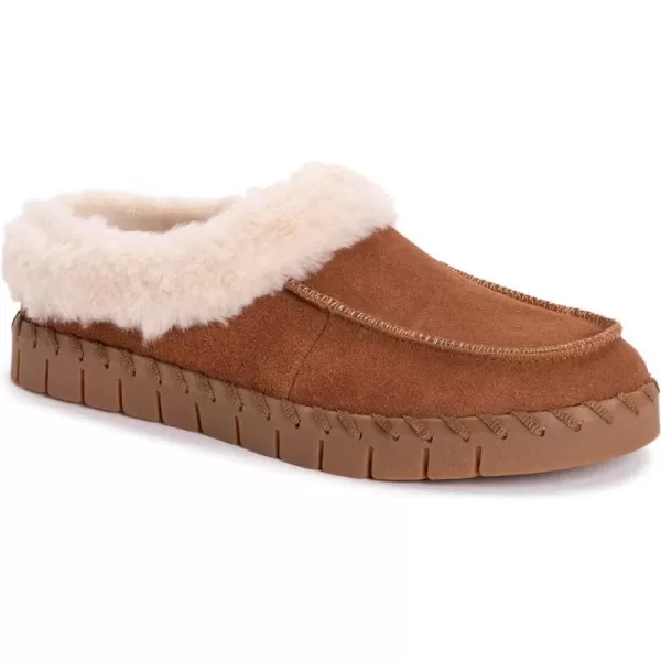 MUK LUKS Womens Flexi Buffalo Shoe ClogCognac