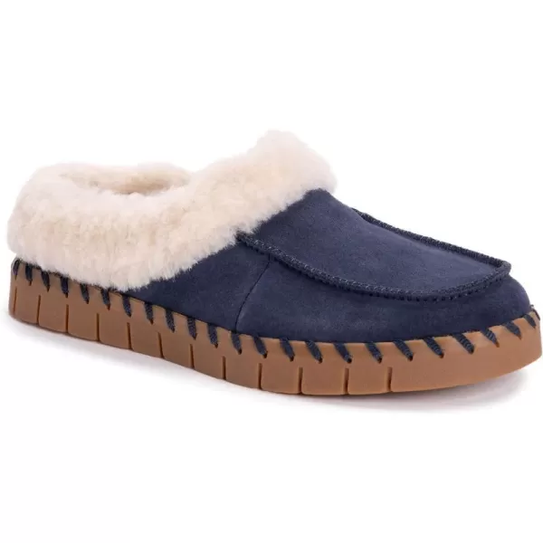 MUK LUKS Womens Flexi Buffalo Shoe ClogNavy