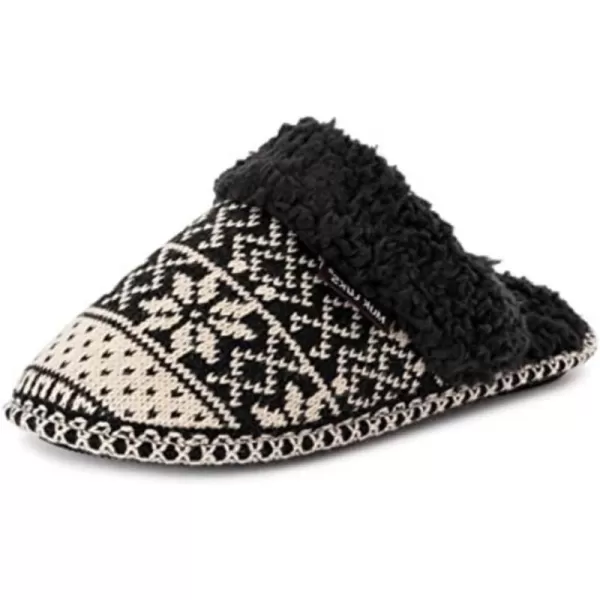 MUK LUKS Womens Frida Scuff SlippersBlack Cream