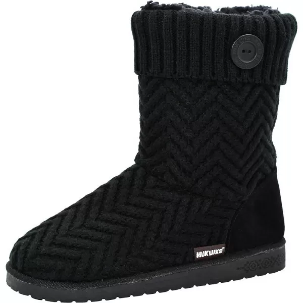 MUK LUKS Womens Janet Fashion BootsBlack Crosshatch