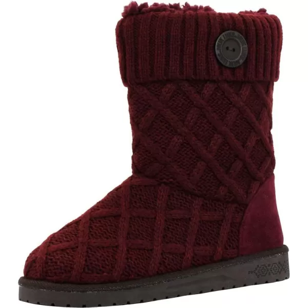 MUK LUKS Womens Janet Fashion BootsBurgundy Lattice